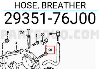 Suzuki 2935176J00 HOSE, BREATHER