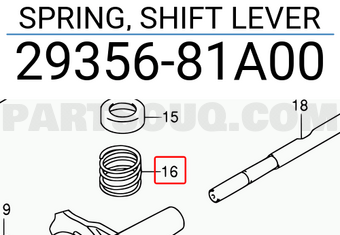 Suzuki 2935681A00 SPRING, SHIFT LEVER
