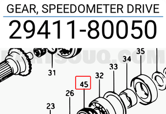 Suzuki 2941180050 GEAR, SPEEDOMETER DRIVE
