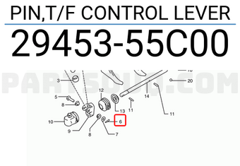 Suzuki 2945355C00 PIN,T/F CONTROL LEVER