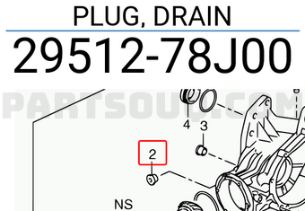 Suzuki 2951278J00 PLUG, DRAIN
