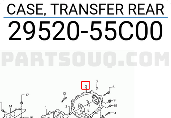 Suzuki 2952055C00 CASE, TRANSFER REAR