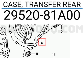 Suzuki 2952081A00 CASE, TRANSFER REAR