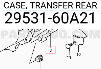 Suzuki 2953160A21 CASE, TRANSFER REAR