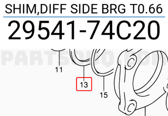 Suzuki 2954174C20 SHIM,DIFF SIDE BRG T0.66