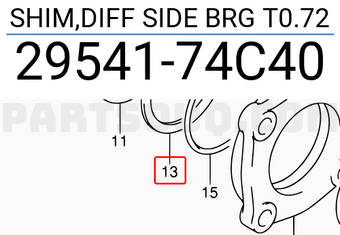 Suzuki 2954174C40 SHIM,DIFF SIDE BRG T0.72