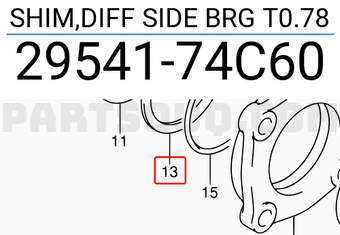 Suzuki 2954174C60 SHIM,DIFF SIDE BRG T0.78