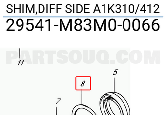 Suzuki 29541M83M00066 SHIM,DIFF SIDE A1K310/412