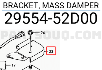 Suzuki 2955452D00 BRACKET, MASS DAMPER