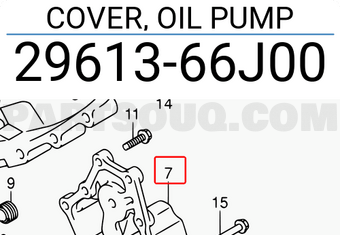 Suzuki 2961366J00 COVER, OIL PUMP