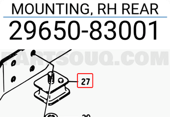 Suzuki 2965083001 MOUNTING, RH REAR