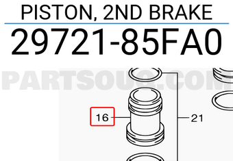 Suzuki 2972185FA0 PISTON, 2ND BRAKE