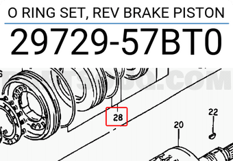 Suzuki 2972957BT0 O RING SET, REV BRAKE PISTON