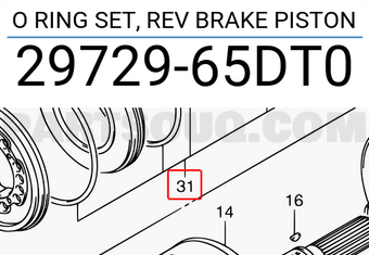 Suzuki 2972965DT0 O RING SET, REV BRAKE PISTON