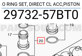 Suzuki 2973257BT0 O RING SET, DIRECT CL ACC,PISTON