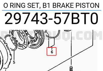 Suzuki 2974357BT0 O RING SET, B1 BRAKE PISTON