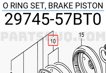 Suzuki 2974557BT0 O RING SET, BRAKE PISTON