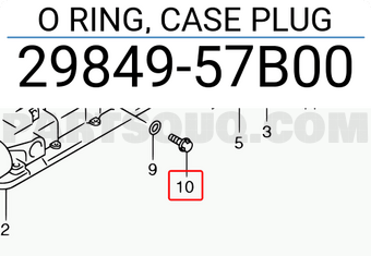 Suzuki 2984957B00 O RING, CASE PLUG