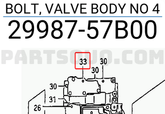 Suzuki 2998757B00 BOLT, VALVE BODY NO 4