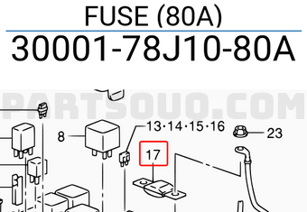 Suzuki 3000178J1080A FUSE (80A)