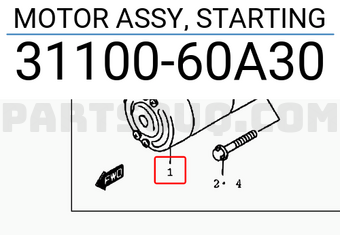 Suzuki 3110060A30 MOTOR ASSY, STARTING