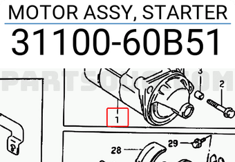 Suzuki 3110060B51 MOTOR ASSY, STARTER