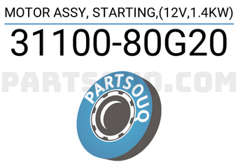 Suzuki 3110080G20 MOTOR ASSY, STARTING,(12V,1.4KW)