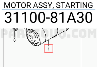 Suzuki 3110081A30 MOTOR ASSY, STARTING