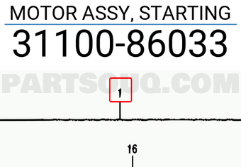 Suzuki 3110086033 MOTOR ASSY, STARTING