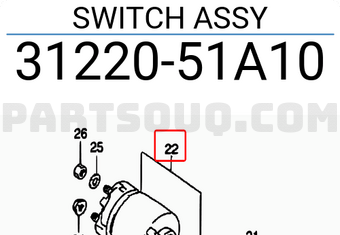 Suzuki 3122051A10 SWITCH ASSY