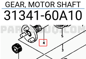 Suzuki 3134160A10 GEAR, MOTOR SHAFT