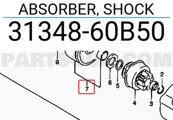 Suzuki 3134860B50 ABSORBER, SHOCK