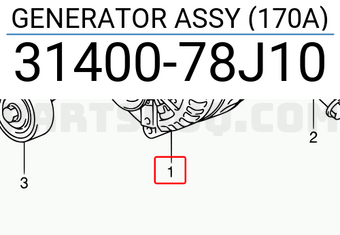 Suzuki 3140078J10 GENERATOR ASSY (170A)