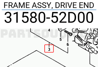 Suzuki 3158052D00 FRAME ASSY, DRIVE END