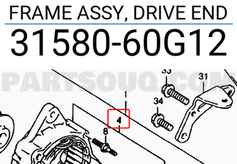 Suzuki 3158060G12 FRAME ASSY, DRIVE END