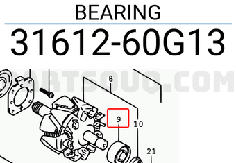 Suzuki 3161260G13 BEARING