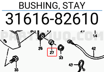Suzuki 3161682610 BUSHING, STAY
