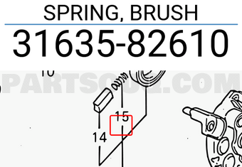 Suzuki 3163582610 SPRING, BRUSH