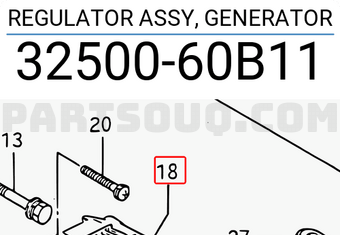 Suzuki 3250060B11 REGULATOR ASSY, GENERATOR