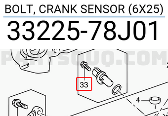 Suzuki 3322578J01 BOLT, CRANK SENSOR (6X25)