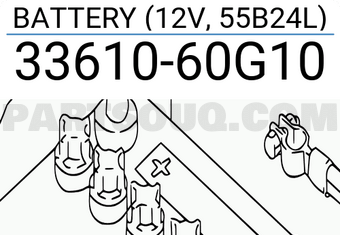 Suzuki 3361060G10 BATTERY (12V, 55B24L)