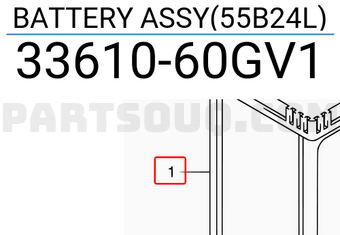 Suzuki 3361060GV1 BATTERY ASSY(55B24L)