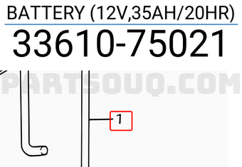 Suzuki 3361075021 BATTERY (12V,35AH/20HR)