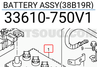 Suzuki 33610750V1 BATTERY ASSY(38B19R)