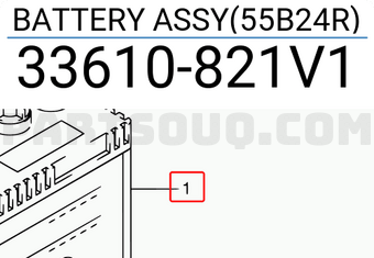 Suzuki 33610821V1 BATTERY ASSY(55B24R)