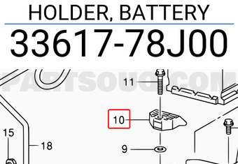 Suzuki 3361778J00 HOLDER, BATTERY