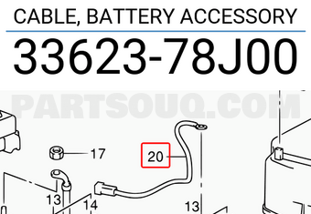 Suzuki 3362378J00 CABLE, BATTERY ACCESSORY