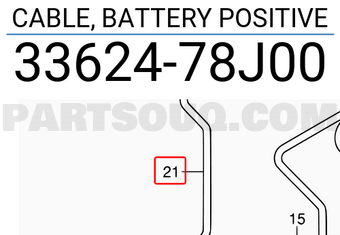 Suzuki 3362478J00 CABLE, BATTERY POSITIVE