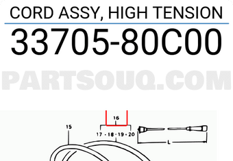Suzuki 3370580C00 CORD ASSY, HIGH TENSION