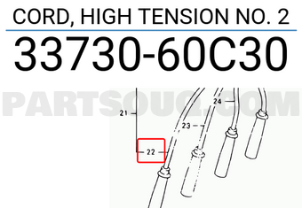 Suzuki 3373060C30 CORD, HIGH TENSION NO. 2